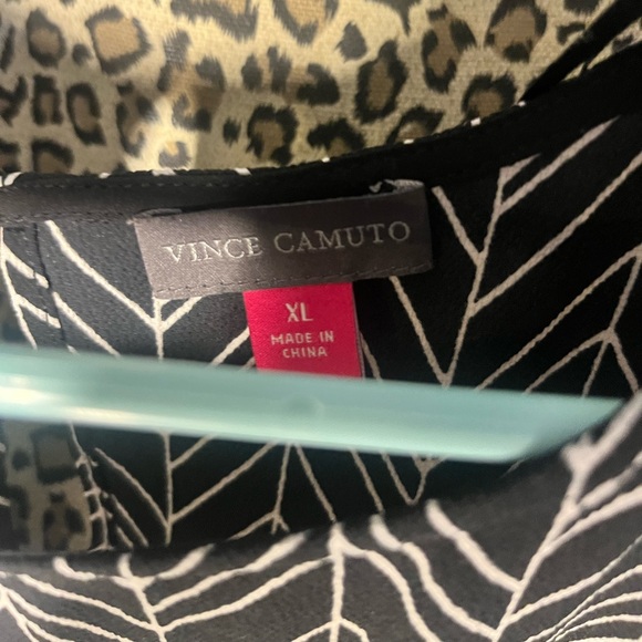 Vince Camuto womens Black White Short Sleeve Knee Length Sheath Dress Size XL - Picture 2 of 5